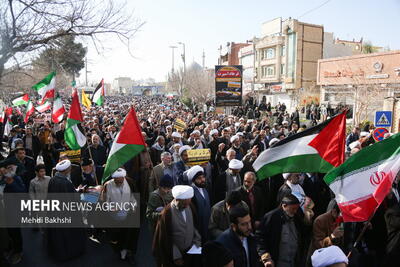 راهپیمایی مردم قم در حمایت فلسطین مظلوم