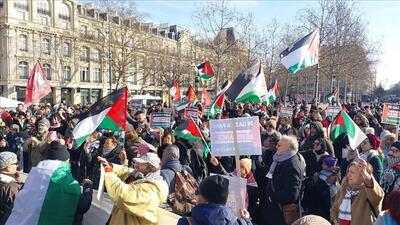راهپیمایی بزرگ برای فلسطین از پاریس تا بروکسل