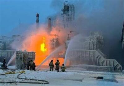 عامل خارجی علت آتش سوزی بزرگ در پایانه گازی روسیه - تسنیم