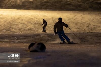 (تصاویر) اسکی شبانه در توچال