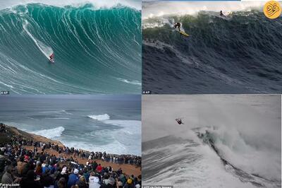 (ویدئو) بالا و بالاتر؛ در مصاف «موج بزرگ» در نازاره پرتغال