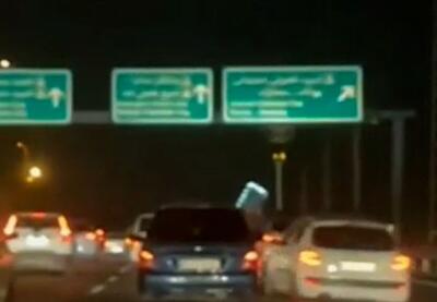 ببینید | جنون راننده؛ لایی‌کشی وحشتناک در سطح اتوبان‌های تهران