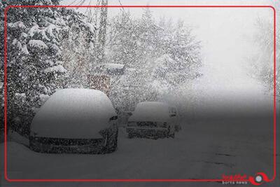 بارش شدید برف در دهستان مرگور در بخش سیلوانا آذربایجان‌غربی