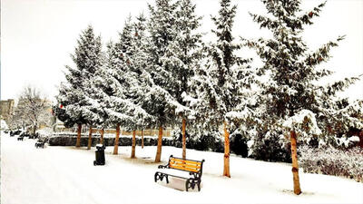 بارش برف زیبای زمستانی سرعین ؛ اردبیل + فیلم