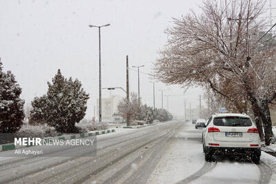 شروع بارش برف در جاده ازنا - اراک
