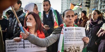 تظاهرات طرفداران فلسطین در «رم» و «میلان» با وجود اعلام ممنوعیت از سوی پلیس