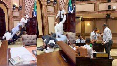 (ویدئو) اعضای مجلس مالدیو به جان هم افتادند!