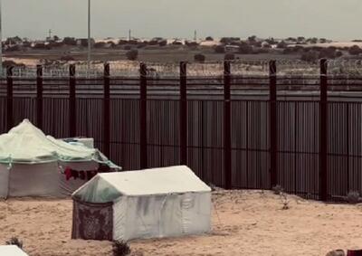 چادرهای آوارگان فلسطینی به نزدیکی مرز مصر رسید+ فیلم