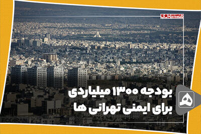 بودجه 1300 میلیاردی برای ایمنی تهرانی ها
