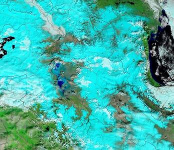 تصویر ماهواره‌ای امیدبخش از دریاچه ارومیه