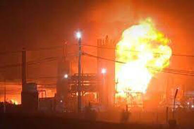 ببینید | آتش‌سوزی گسترده در انبار مشتقات نفتی در اربیل