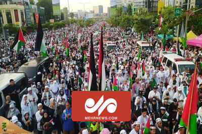 تظاهرات مردم اندونزی در حمایت از فلسطین