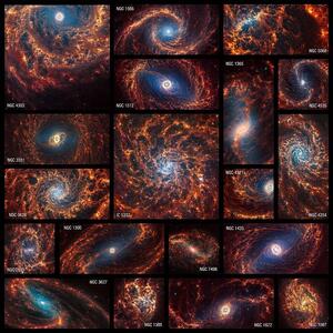 انتشار تصاویر خیره‌کننده از ۱۹ کهکشان مارپیچی توسط تلسکوپ فضایی جیمز وب