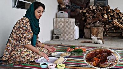 پخت پلو کباب کوبیده مرغ روی ساج به شیوه بانوی کردستانی (فیلم)