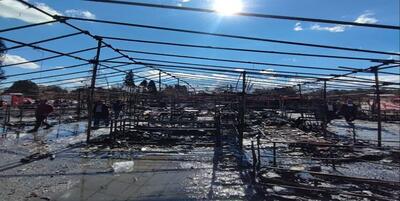 ببینید | تصاویر تازه از آتش‌سوزی بازار هزارگل در نجف‌آباد اصفهان
