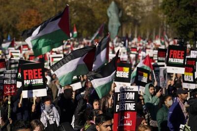 تظاهرات گسترده در لندن در همبستگی با غزه+ تصاویر و فیلم