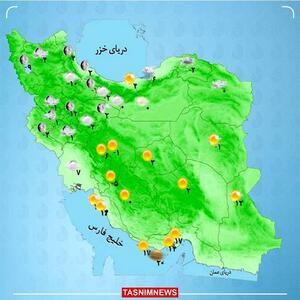 بارش پراکنده در مناطق غربی | امروز و فردا کدام استان ها برفی و بارانی است؟ + نقشه
