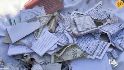 (ویدئو) حمله اسرائیل به مسجدی در غزه؛ صفحات قرآن آغشته به خون قربانیان شد