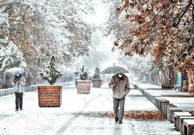 بارش برف و باران در ۱۵ استان | تهران برفی شد | این دریاها مواج می‌شوند