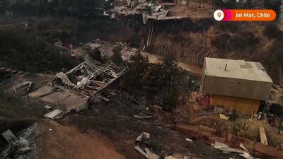 تصاویر هوایی از مناطق سوخته شیلی/ یک تراژدی با بیش از ۱۰۰ کشته (فیلم)