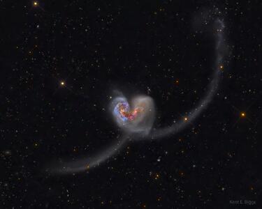 تصویر روز ناسا: برهم‌کنش قلبی شکل کهکشان‌های آنتن