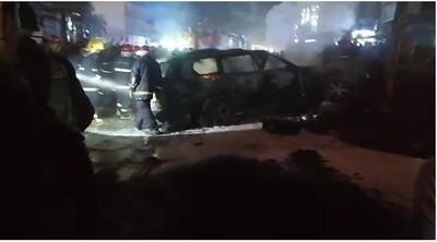 (ویدئو) حمله پهپادی به یک خودرو در شرق بغداد