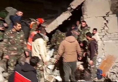 تخریب خانه‌های محله الحمراء شهر حمص در اثر حمله صهیونیست‌ها