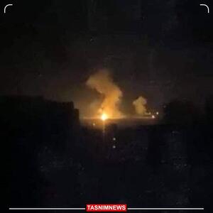 وقوع انفجار در آسمان حمص سوریه