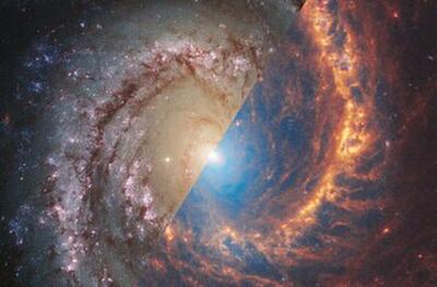 عکس| یک کهکشان از نگاه هابل و جیمزوب