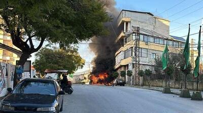 عملیات تروریستی اسرائیل در جنوب لبنان/ یک خودرو هدف قرار گرفت + فیلم