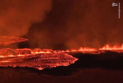 فیلم/ فوران چندباره آتش‌فشان در ایسلند