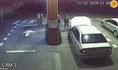 (ویدئو) لحظه منفجر شدن یک خودرو در جایگاه سوخت