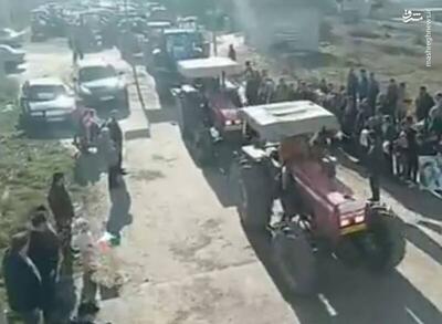 فیلم/ راهپیماییِ تراکتوری در یکی از روستاهای اردبیل