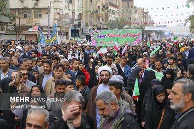 خوزستانی‌ها حضور معنادار و بی‌سابقه‌ای در راهپیمایی ۲۲بهمن داشتند