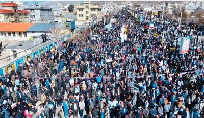 تصاویر هوایی مهر از راهپیمایی ۲۲ بهمن در یاسوج
