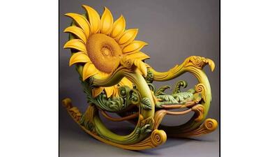 صندلی راک طرح گل آفتابگردان / عکس