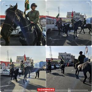 یگان اسب‌ سواران پلیس در میدان انقلاب