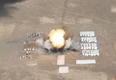 ببینید / تصاویری از انهدام شبیه‌ساز پایگاه هوایی پالماخیم اسرائیل با موشک‌های سپاه