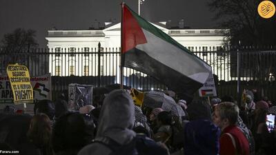(تصاویر) تظاهرات دانشجویان در حمایت از غزه مقابل کاخ سفید