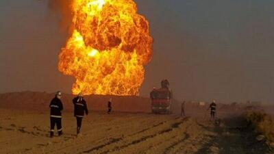 (ویدیو) خرابکاری با انفجار لوله خط انتقال گاز در خرم‌بید