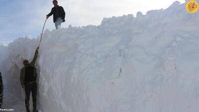 (تصاویر) مبارزه سخت با برف ۶ متری در بینگول ترکیه