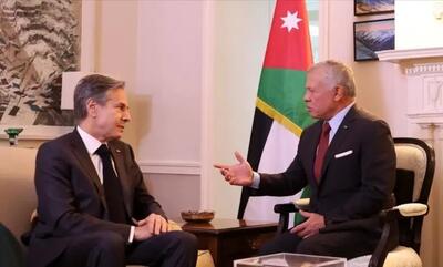 دیدار پادشاه اردن با وزیر خارجه آمریکا