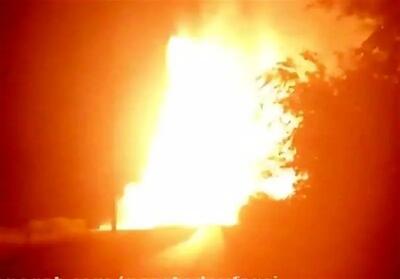 تصاویری از انفجار خط لوله گاز در خرم‌بید فارس