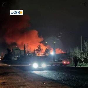 آتش‌سوزی شرکت تولیدکنندۀ حلال‌های شیمیایی در شهر قدس