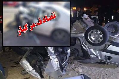 تصادف مرگبار سواری دنا در بزرگراه آزادگان تهران