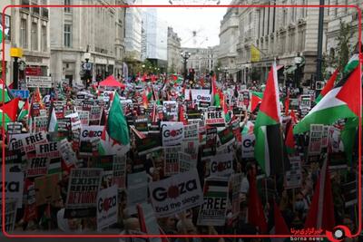 تظاهرات 200 هزار نفری حامیان فلسطین در انگلیس