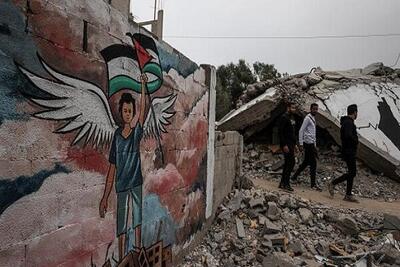 هیچ کودکی نباید این صحنه را ببیند؛  نقش ظلم و کشتار روی دیوارهای غزه  | تصاویر