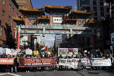 عکس/ تظاهرات هزاران نفر در واشنگتن در حمایت از غزه