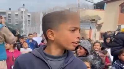اعتراض کودکان غزه به جنایت‌های اسرائیل (فیلم)