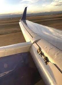 هواپیمای آمریکایی به‌خاطر شکستگی بال مجبور به فرود اضطراری شد